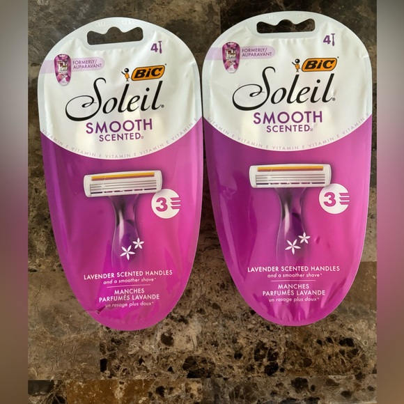 Bic Soleil Smooth Razors Lavender Handles 4 Pack Lot of 2 Personalcare New - Picture 1 of 3